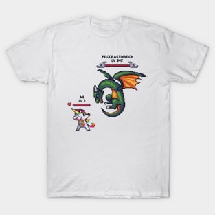 Pixel Showdown: Battle Me vs. Procrastination T-Shirt